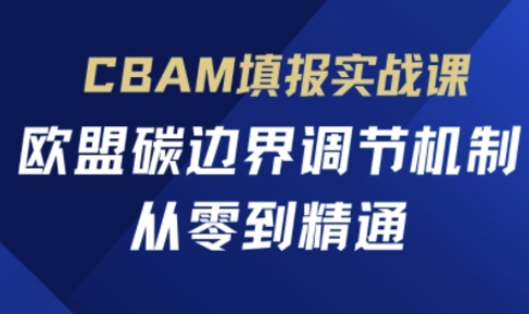 CBAM填报实战课，欧盟碳边界调节机制，从零到精通-风淘社