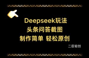 Deepseek头条问答截图，制作简单，轻松原创-风淘社