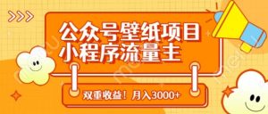 公众号壁纸项目,小程序流量主双收益,月入3000+-风淘社