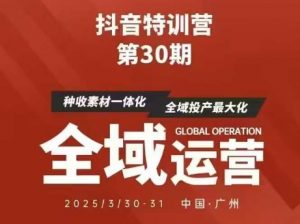 抖音特训营第30期线下培训资料,没有录音视频,正版整理的脑图资料及学员总结核心点-风淘社