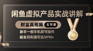精品!闲鱼虚拟产品实战讲解,新手一部手机即可操作,副业月利润可达5k+-风淘社