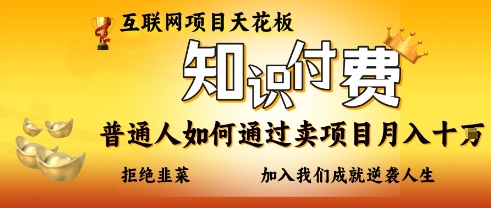 互联网项目天花板,知付付费项目,普通人如何通过卖项目月入十个,拒绝韭菜【揭秘】-风淘社