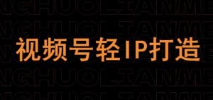 视频号线上课程，视频号轻IP打造-风淘社