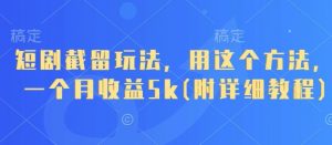 短剧截留玩法,用这个方法,一个月收益5k(附详细教程)-风淘社