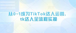 从0~1成为TikTok达人运营,tk达人全流程实操-风淘社