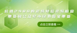 价值2980的视频号短视频橱窗带货和公众号小绿书图文带货-风淘社