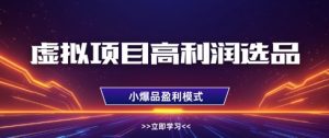 虚拟项目高利润选品方法,做好单店利润1W+,可多店倍增利润-风淘社