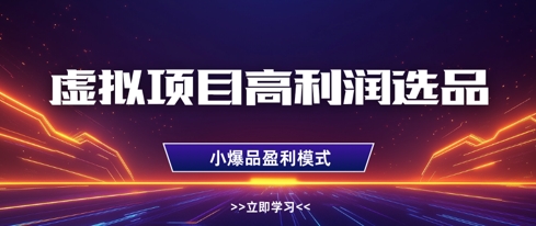 虚拟项目高利润选品方法,做好单店利润1W+,可多店倍增利润-风淘社