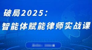 破局2025：智能体赋能律师实战课，打破编程壁垒，完成复杂任务，沉淀专属知识，赋能律师实务-风淘社