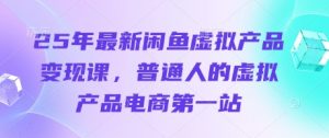 25年最新闲鱼虚拟产品变现课,普通人的虚拟产品电商第一站-风淘社