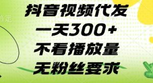 抖音视频代发一天3张+，不看播放量，无粉丝要求【揭秘】-风淘社