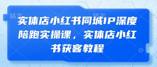 实体店小红书同城IP深度陪跑实操课,实体店小红书获客教程-风淘社