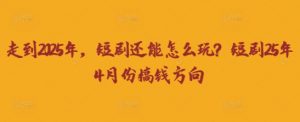 走到2025年,短剧还能怎么玩?短剧25年4月份搞钱方向-风淘社