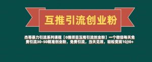 【0撸项目互推引流创业粉】一个微信每天免费引流30-50精准创业粉，免费引流，当天见效，轻松变现几张-风淘社