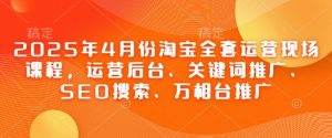 2025年4月份淘宝全套运营现场课程,运营后台、关键词推广、SEO搜索、万相台推广-风淘社