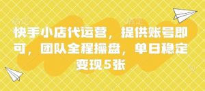 快手小店代运营，提供账号即可，团队全程操盘，单日稳定变现5张【揭秘】-风淘社
