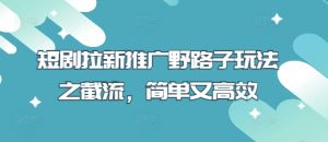 短剧拉新推广野路子玩法之截流,简单又高效-风淘社