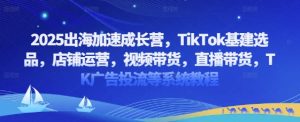 2025出海加速成长营，TikTok基建选品，店铺运营，视频带货，直播带货，TK广告投流等系统教程-风淘社