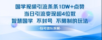 国学视频引流条条10W+点赞当日引流变现超4位数-风淘社