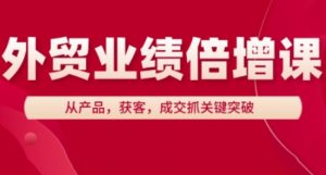外贸业绩倍增课,从产品,获客,成交抓关键突破-风淘社