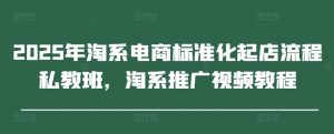 2025年淘系电商标准化起店流程私教班,淘系推广视频教程-风淘社