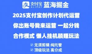 2025支付宝创作者分成计划代运营，纯托管，高分成，合作模式【揭秘】-风淘社