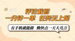 评论截图，0.5元一单，一分钟一单，有手机就能做，任务无上限，勤快点一天几张【揭秘】-风淘社