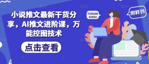 小说推文最新干货分享,AI推文进阶课,万能控图技术-风淘社