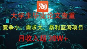 大学生毕业论文查重,暴利蓝海项目,月收入过1W+-风淘社