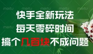 快手全新玩法，每天零碎时间搞个几张不成问题【揭秘】-风淘社