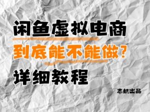 闲鱼虚拟电商，到底能不能做？详细教程-风淘社