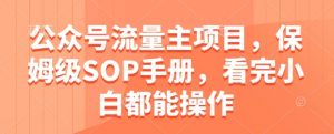 公众号流量主项目，保姆级SOP手册，看完小白都能操作-风淘社