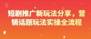 短剧推广新玩法分享，营销话题玩法实操全流程-风淘社
