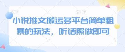 小说推文搬运多平台简单粗暴的玩法，听话照做即可-风淘社