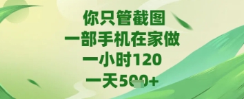 你只管截图,一部手机在家做,苹果安卓都可以,一天5张+【揭秘】-风淘社