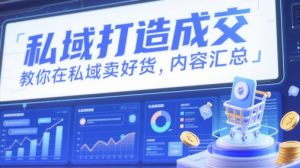 私域打造成交,教你在私域卖好货,内容汇总-风淘社