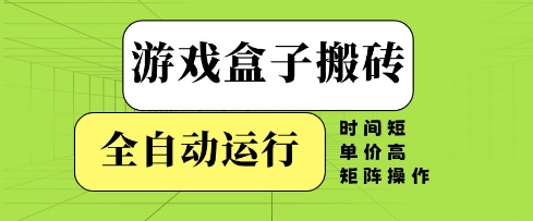 游戏盒子搬砖,全自动运行,无需人工,时间短、单价高、矩阵操作【揭秘】-风淘社