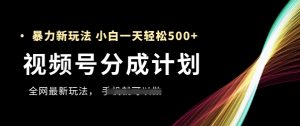 视频号分成计划,全网最暴力玩法,新手一天也能轻松5张+-风淘社