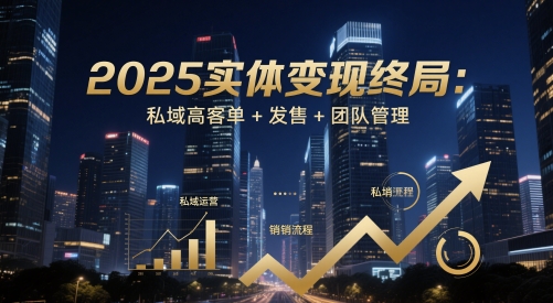 2025实体变现终局:私域高客单+发售+团队管理-风淘社
