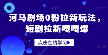 河马剧场0粉拉新玩法，短剧拉新嘎嘎爆-风淘社