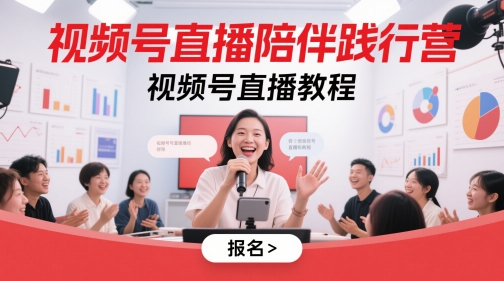 视频号直播陪伴践行营,视频号直播教程-风淘社