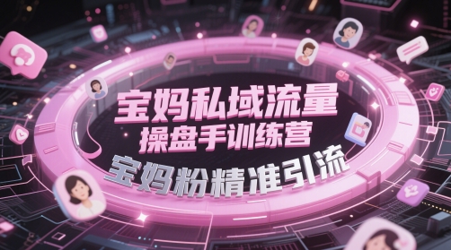 宝妈私域流量操盘手训练营,宝妈粉精准引流-风淘社