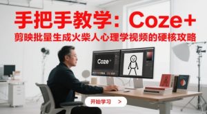 手把手教学：Coze + 剪映批量生成火柴人心理学视频的硬核攻略-风淘社