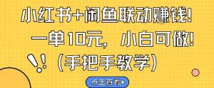 小红书+闲鱼联动挣钱,一单10元,小白可做-风淘社