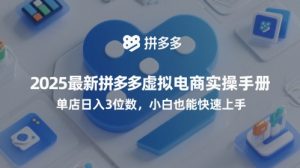 2025最新拼多多虚拟电商实操手册,单店日入3位数,小白也能快速上手【附赠选品工具】-风淘社