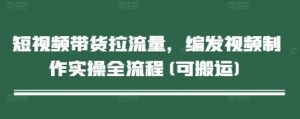 短视频带货拉流量，编发视频制作实操全流程(可搬运)-风淘社