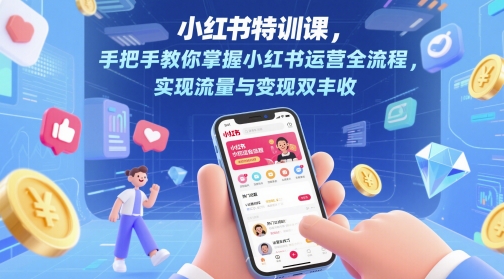 小红书特训课,手把手教你掌握小红书运营全流程,实现流量与变现双丰收-风淘社