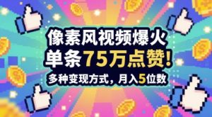3分钟做出孤独感拉满的素风插画视频,单条点赞75W,谁发谁火系列,多种变现方式,月入5位数-风淘社