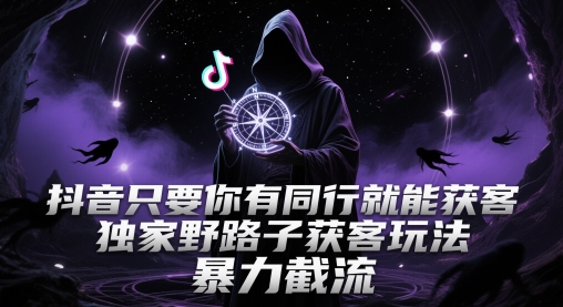 抖音只要你有同行就能获客,独家野路子获客玩法,暴力截流【揭秘】-风淘社