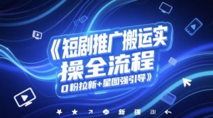 短剧推广搬运实操全流程，0粉拉新+星图强引导-风淘社